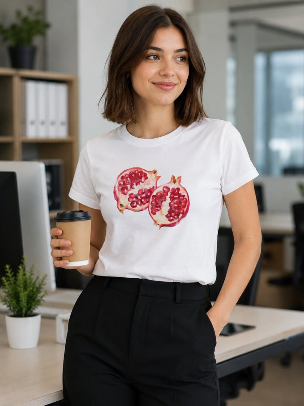 ❤️ Pomegranate Graphic Baby Tee | Vintage Fruit Aesthetic Shirt